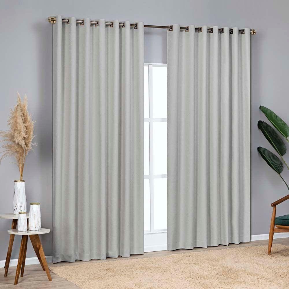Cortina Blackout Linho Corta Luz 4,00x2,70m Para Sala Quarto Varão 4m - Cinza