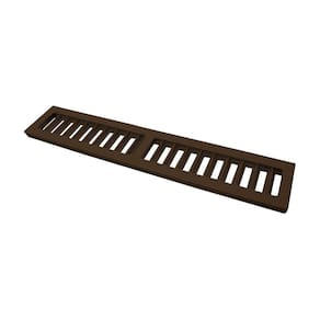Ralo Grelha Linear Com Caixilho Em Alumínio Marrom 8x50cm