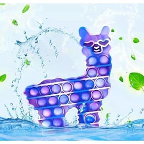 Pop It Fidget Toy Pop Bubble Lhama Azul Bolhas Brinquedo