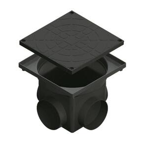 Caixa De Passagem E Inspeção De Esgoto P Preta 4,5l (24 X 24 X 20 Cm)