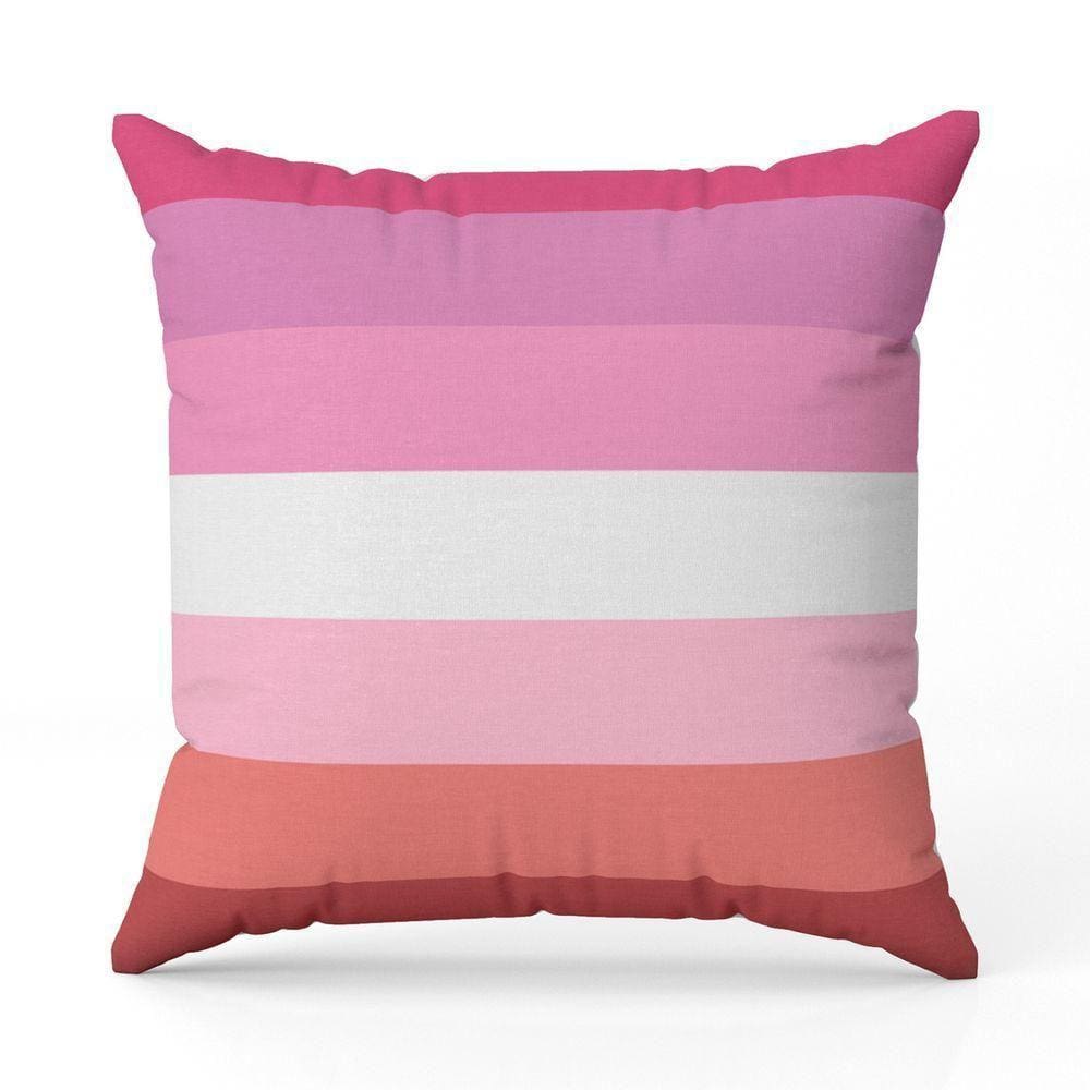 Almofada Avulsa Cheia Estampada Bandeiras Lgbt Cores 45cm X 45cm Com Refil Cor Lésbica