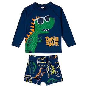 Conjunto Praia Infantil Dino Marinho Claro Tip Top