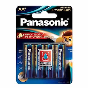 Pilha Alcalina Premium Panasonic Aa Pequena Cartela C-4 Lr6egr-4b96 - Pç - 4