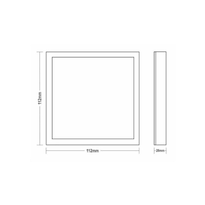 Painel Led 6w Quadrado Sobrepor - Taschibra 6500k (branca)