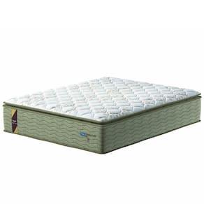 Colchão Casal Queen Molas Guarda Costas Max Pillow Top 158x198x40cm Bege / Branco Probel - Suporta até 180kg por Pessoa