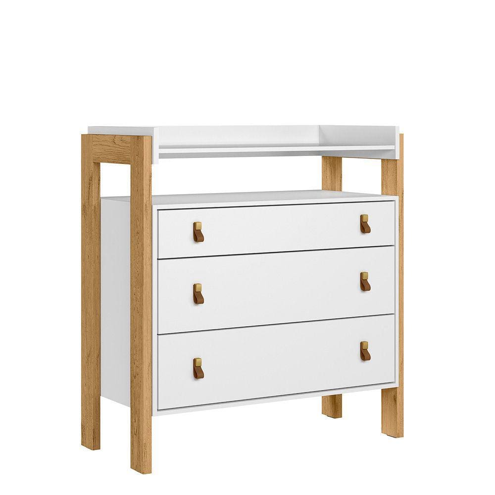 Cômoda 3 Gavetas com Nicho Magia Q01 Branco Clique Chique