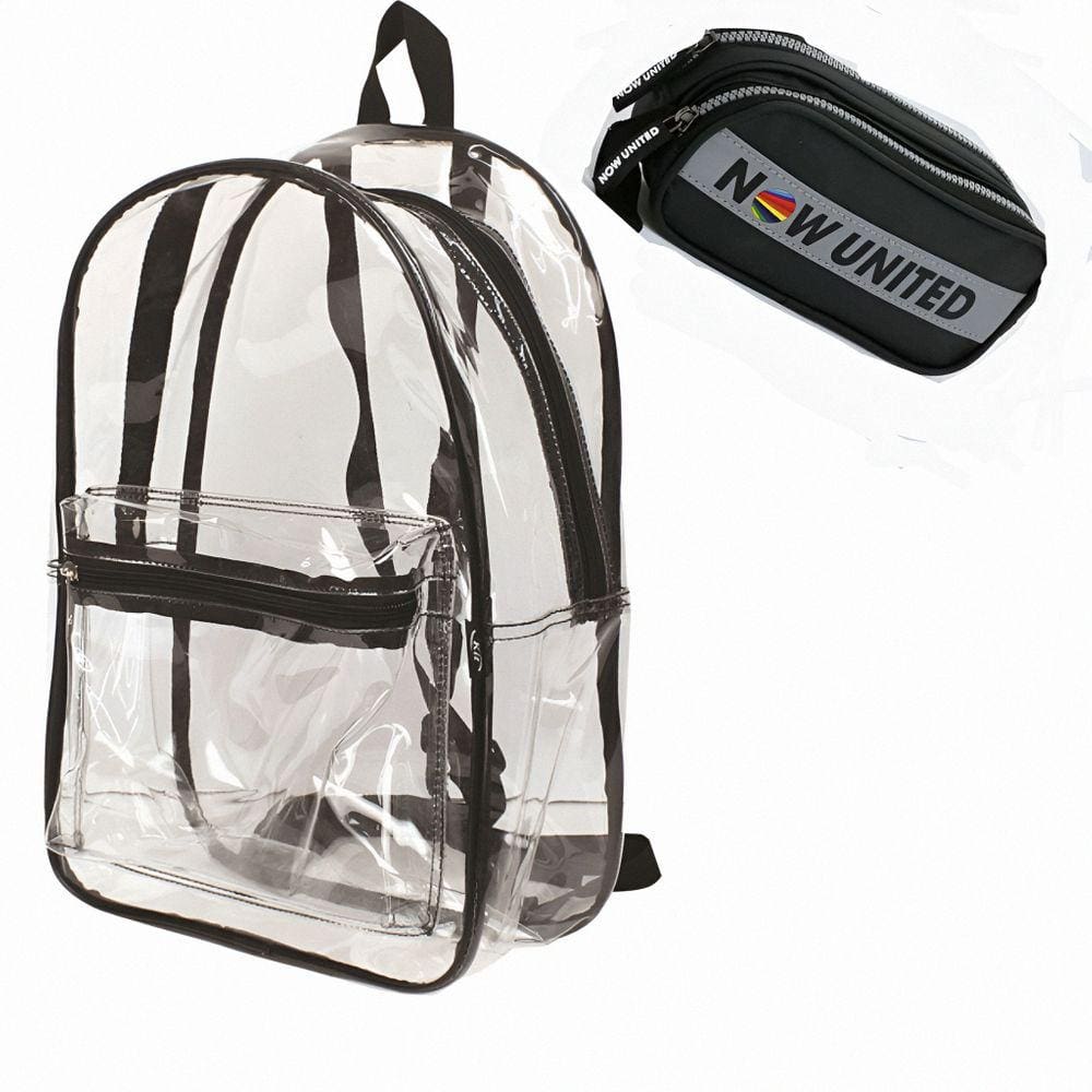 Kit escolar juvenil mochila incolor+ estojo duplo refletivo