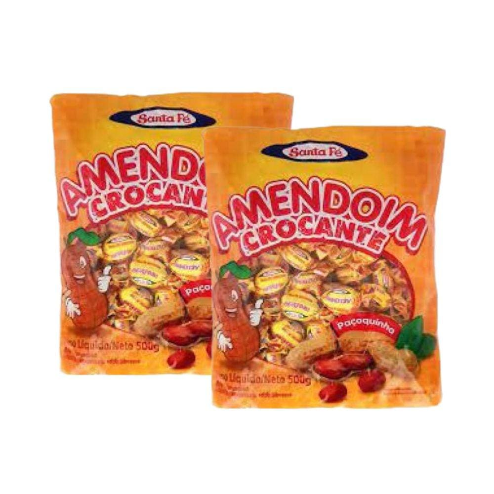 Bala Amendoim Crocante Santa Fé 500g - 2 Pacotes