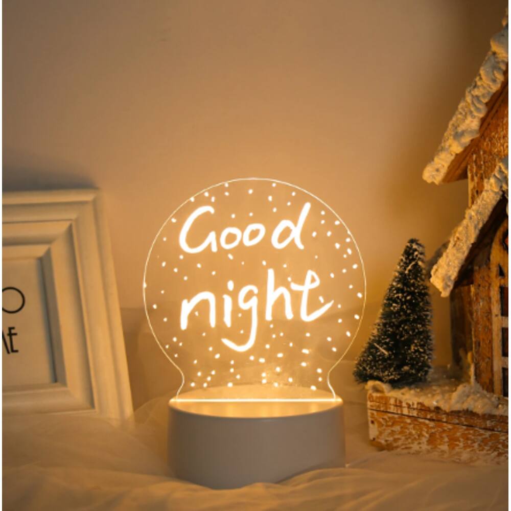 Luminária Criativa de Mesa Quadro de Mensagem LED 3D Decoração