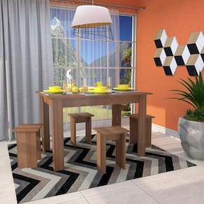 Conjunto Mesa com 4 Bancos MDP Nova Mobile Montana