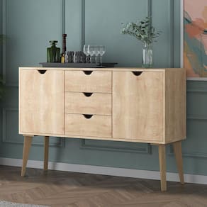 Buffet Aparador 2 Portas 3 Gavetas 120cm Retalho Falkk Madeira