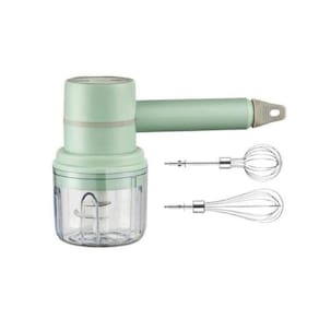Mini Batedeira Processador Elétrica Sem Fio De Mão Aço Inoxidável 3 Em 1