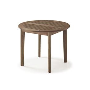 Mesa em Madeira Maciça Redonda 90cm Primavera Casa e Jardim Móveis Stain Castanho