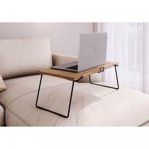 Mesa para Notebook 54x30cm Dobrável com Suporte de Smartphone Artesano Vermont/Preto