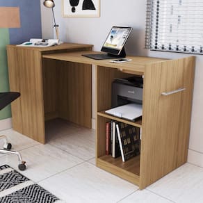 Escrivaninha Para Escritório Retrátil 145cm Smart Decibal Marromlle