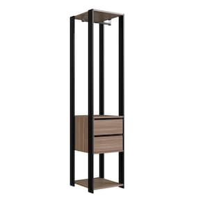 Módulo para Closet com Gavetas e Cabideiro 183x45x40cm Prodecor Preto/Montana