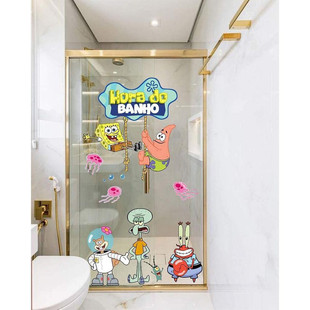 Adesivo Para Box Hora Do Banho - Bob Esponja