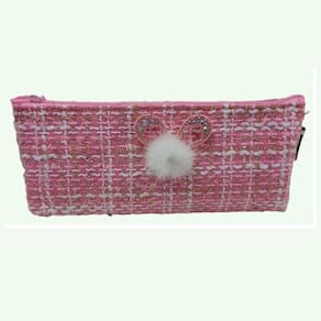 Estojo Escolar Elegante: Xadrez 22x9cm Um Toque Fashion Em Seu Material Escolar