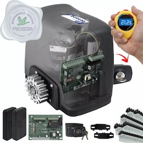 Kit Motor Rossi Dz Nano Turbo 6m Crem 2 Control Portão 600kg