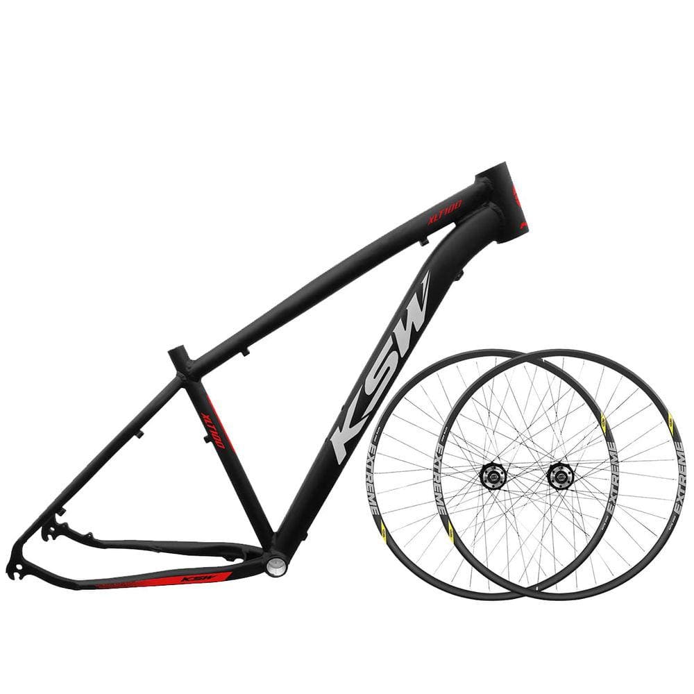 Quadro MTB 29 KSW XLT100 + Par Roda Aro 29 Extreme Rosca