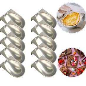 Kit Forma Bolovo Ovo De Páscoa Pequeno 250G Com 10 Peças Aluminio - Para Chocolate Ou Massa De Bolo
