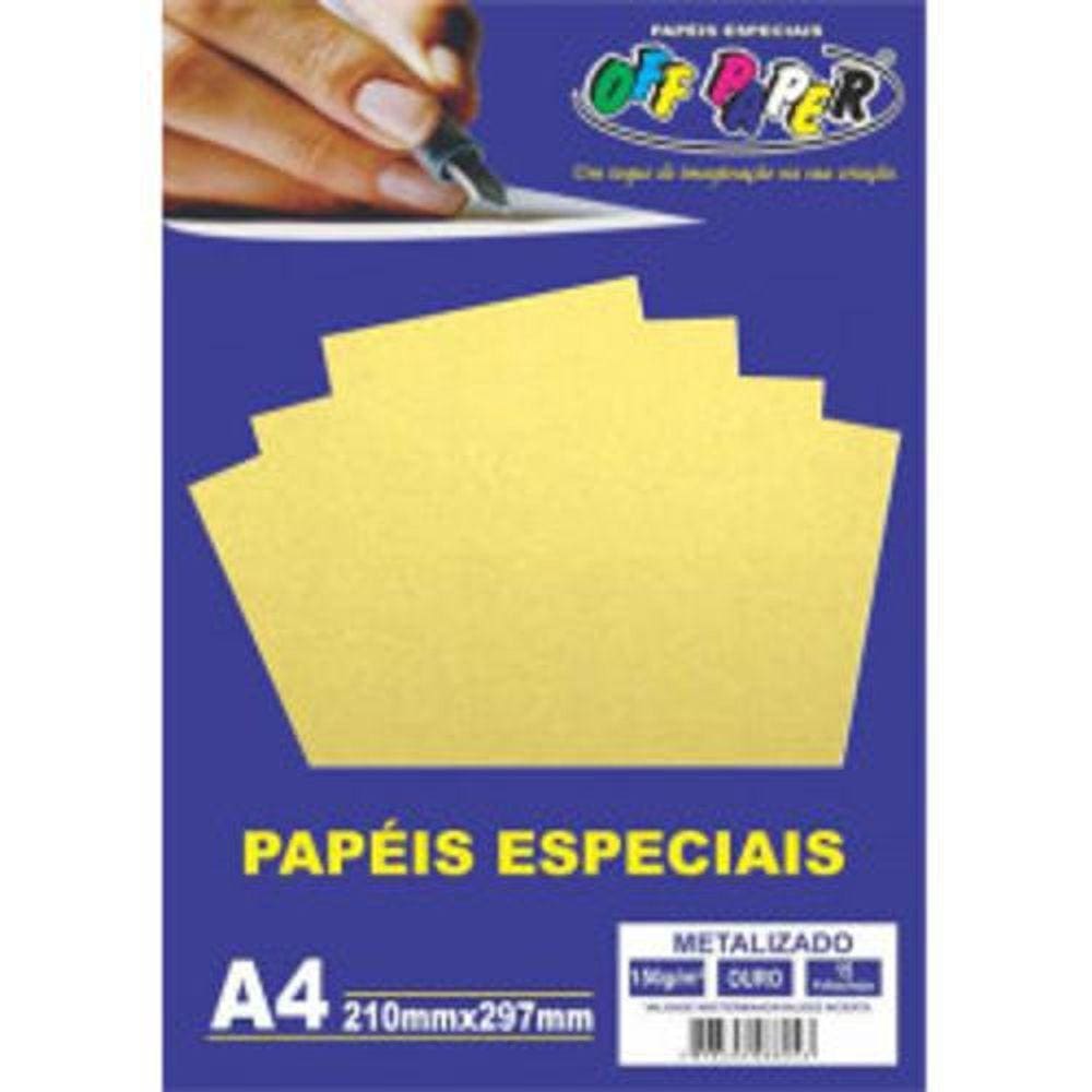 Papel Off Paper Espec A4 Metalizado Ouro 150Gr C/15Fl