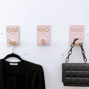3 Ganchos Pendurador Provador loja roupas boho rosa premium