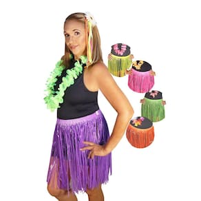 Fantasia Adulto Havaiana Festa Temática Tropical Luau Carnaval: Kit Neon  3 Produtos