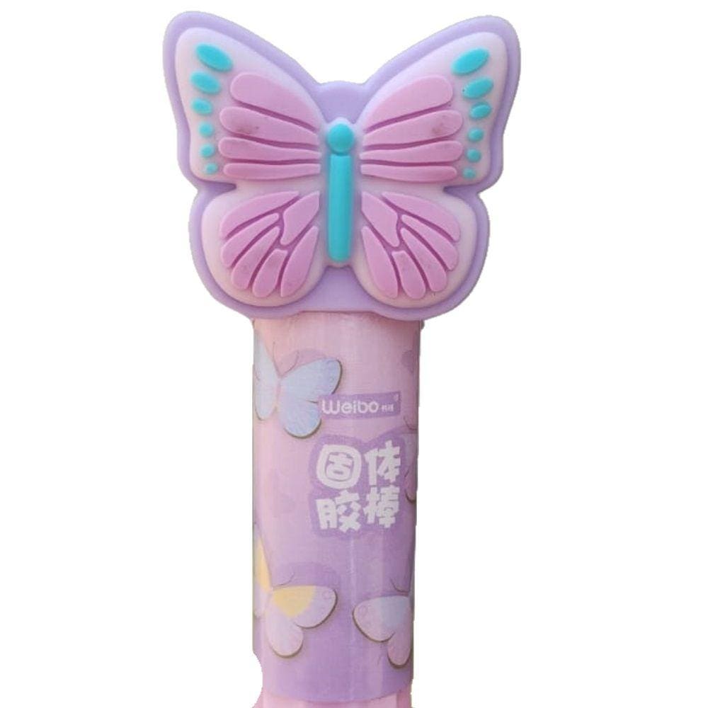 Cola Branca Escolar 8g Ponteira Borboleta Glue Stich - Weibo