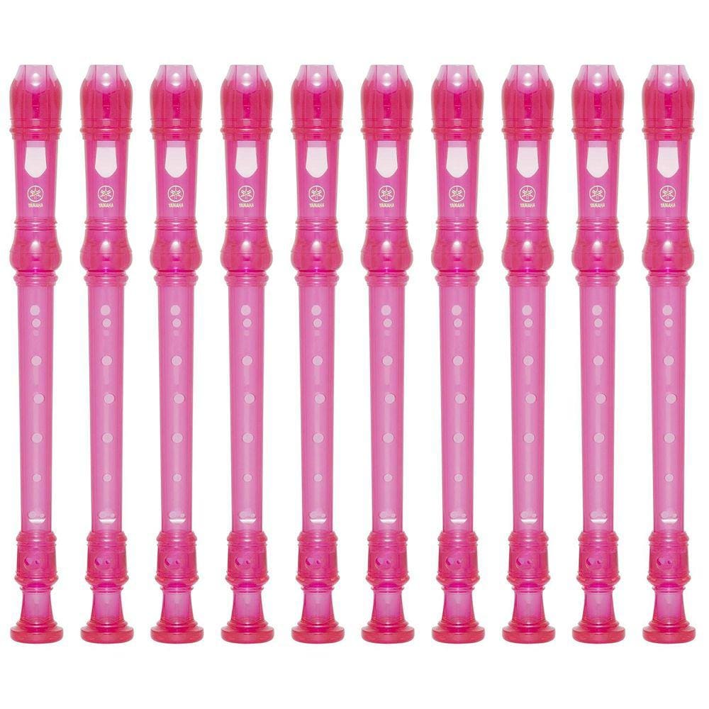 Kit 10 Flautas Doce Soprano Germânica Em C YRS-20G Rosa Yamaha