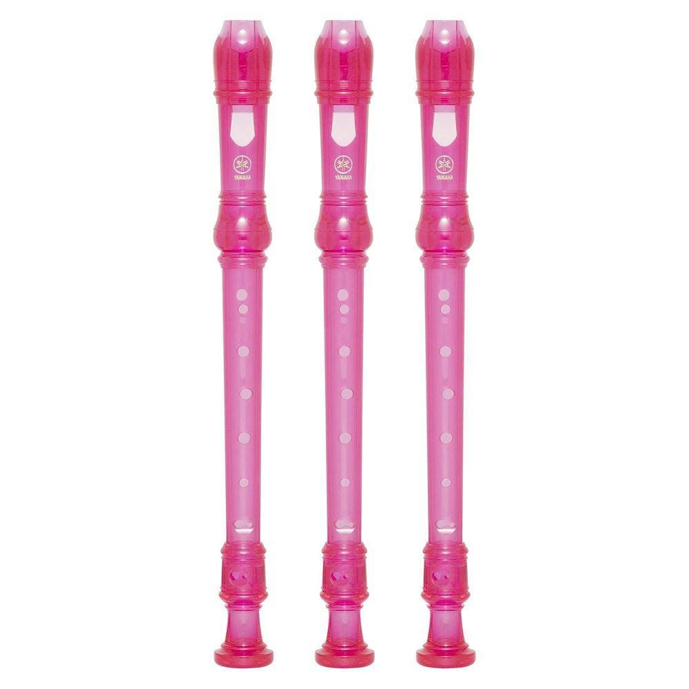 Kit 3 Flautas Doce Soprano Germânica Em C YRS-20G Rosa Yamaha