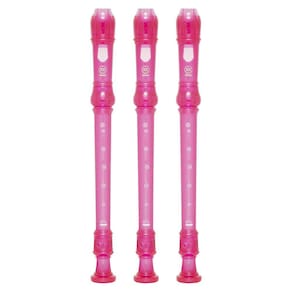 Kit 3 Flautas Doce Soprano Germânica Em C YRS-20G Rosa Yamaha