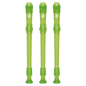 Kit 3 Flautas Doce Soprano Barroca Em C YRS-20B Verde Yamaha
