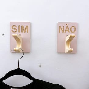10 Ganchos Sim Não Provador de loja roupas boho premium rosa