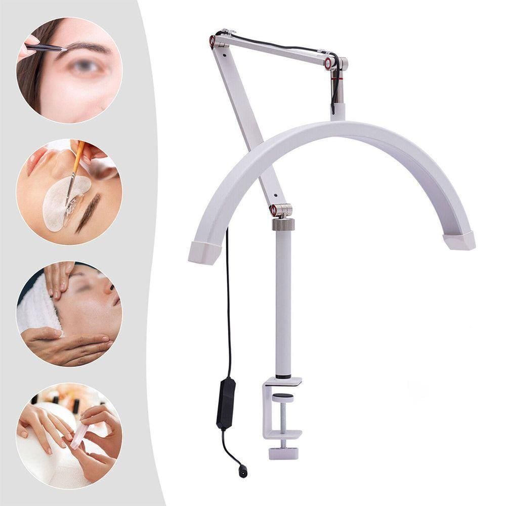 Luminaria Meia Lua Estetica Mesa Spa Arco 3 Tons Ajustavel Salao Beleza Suporte Celular Limpeza