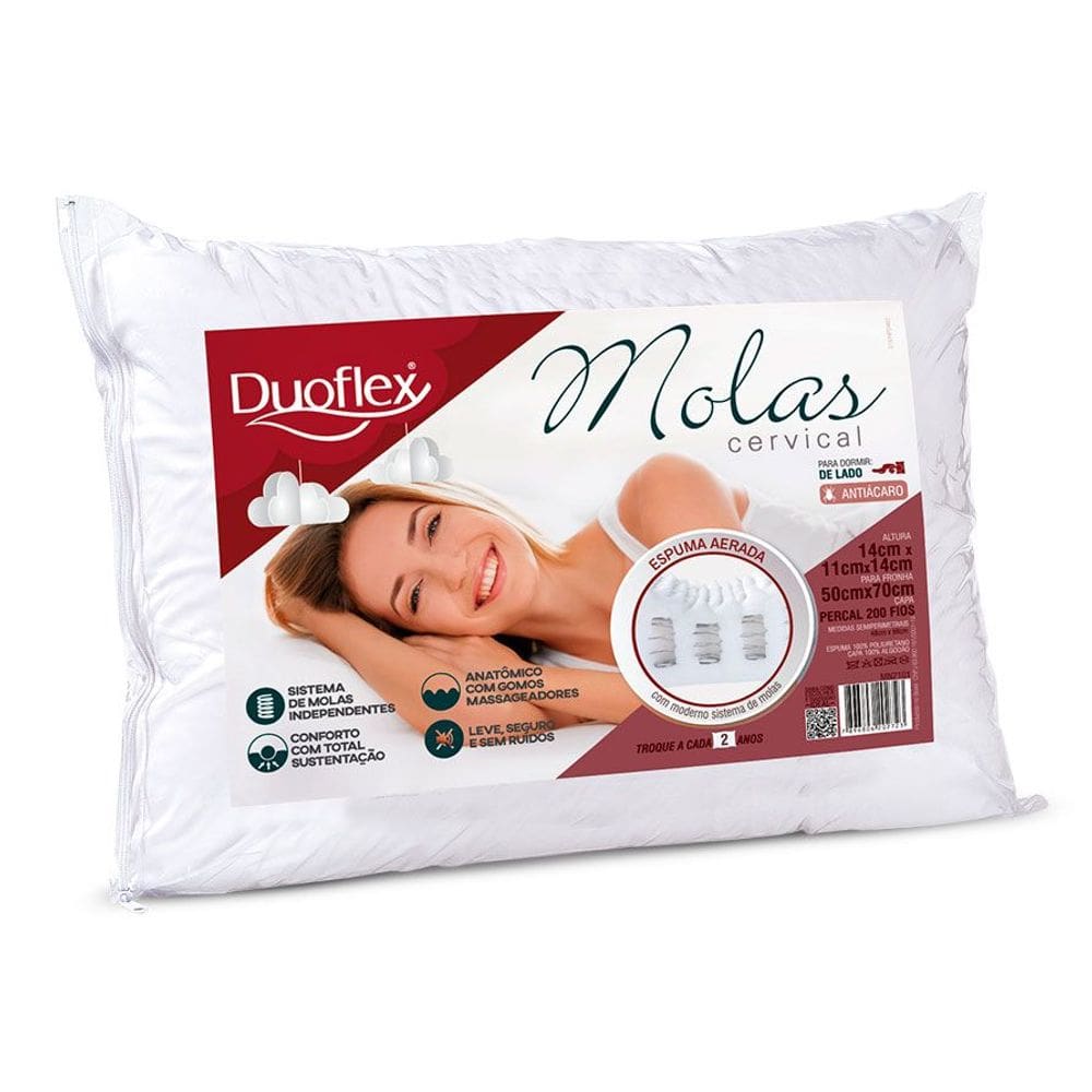 Travesseiro Duoflex Molas Cervical - 50x70
