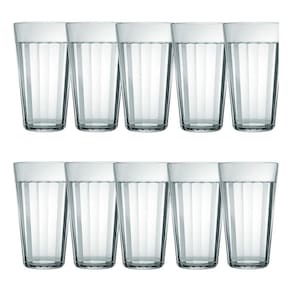 Jogo 10 Copo Americano Em Vidro Long Drink 450Ml Nadir