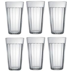 Jogo 6 Copo Americano Em Vidro Long Drink 450Ml Nadir
