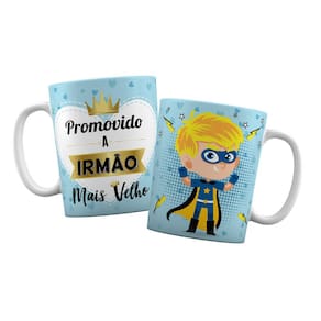 Caneca Branca Presente Promovido a Irmão Mais Velho Loiro