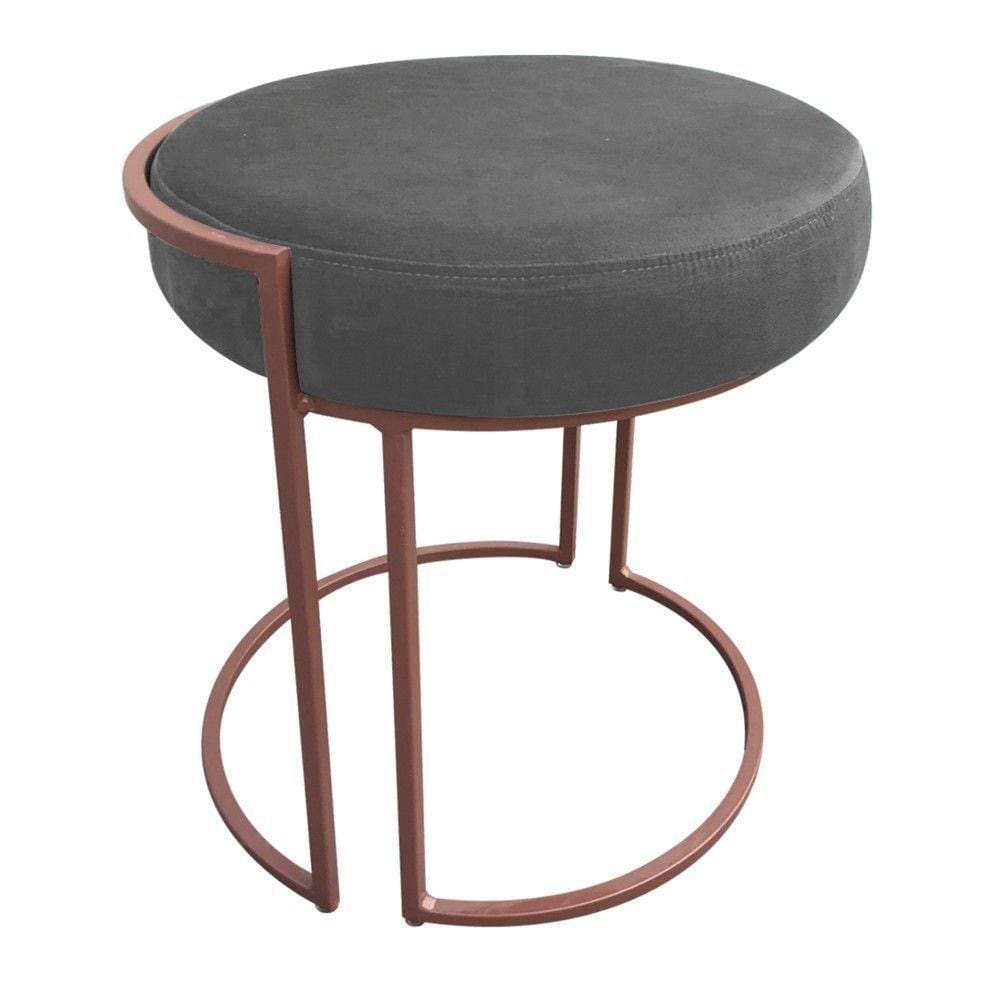 Puff Love Suede Base Cobre D\\`rossi Cor Grafite