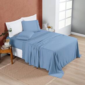 Jogo Cama Solteiro Cherry Bordado Inglês 3 Pçs Seren