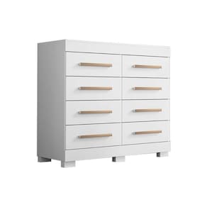 Cômoda de Quarto Nalu c/ 8 Gavetas Branco - ACP
