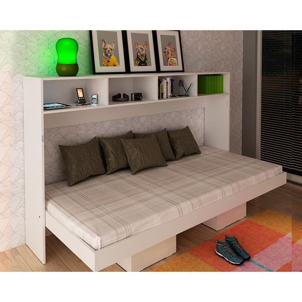 Cama Dobrável Multifuncional Articulada CM8020 Branco - Tecno Mobili