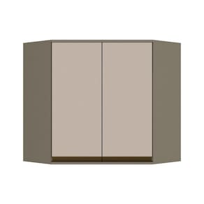 Armário Aéreo p/ Cozinha Connect Canto Oblíquo c/2Portas 80cm Duna/Cristal - Henn
