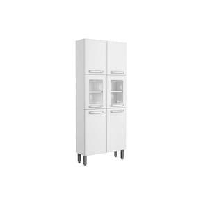Paneleiro de Cozinha Evidence 7039 c/ 6 Portas (2 de Vidro) 80cm Branco - Bertolini