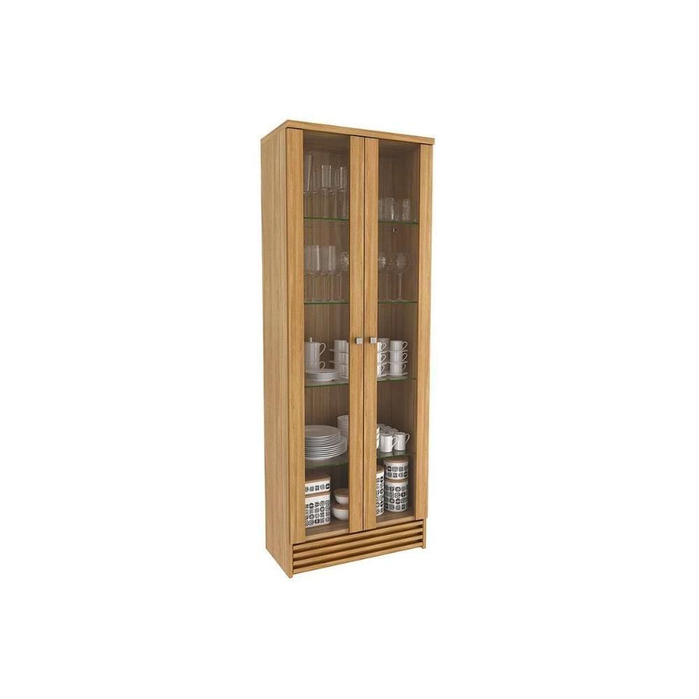 Cristaleira de Cozinha CR6002 2 Portas c/ Vidro 64cm Natural - Tecno Mobili