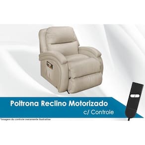 Poltrona Reclinável p/ Sala Motorizada Divino Urbany Zero Wall Giro e Balanço Courano Bege - Probel