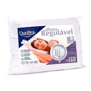 Travesseiro Espuma Regulável 4 Alturas RE1103 c/ Capa Percal 200 Fios p/Fronha (50x70) - Duoflex