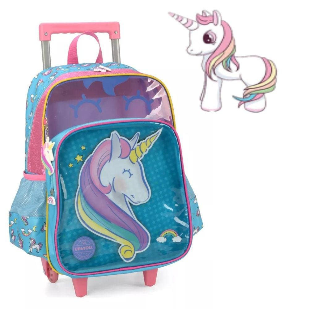 Mochila Escolar Rodinha Infantil Menina Feminino Unicórnio