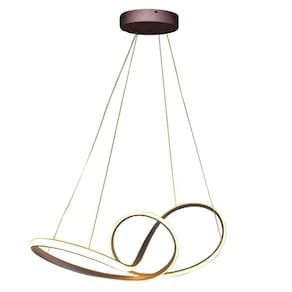 Lustre Pendente Arco Infinito Aneis 3 Em 1 Luminaria Led 49w Luxo Ambiente Moderno Sala Ca